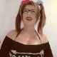 A pretty woman with huge boobs wearing glasses shits and pisses into a bucket while spreading her ass cheeks. About 6.5 minutes.